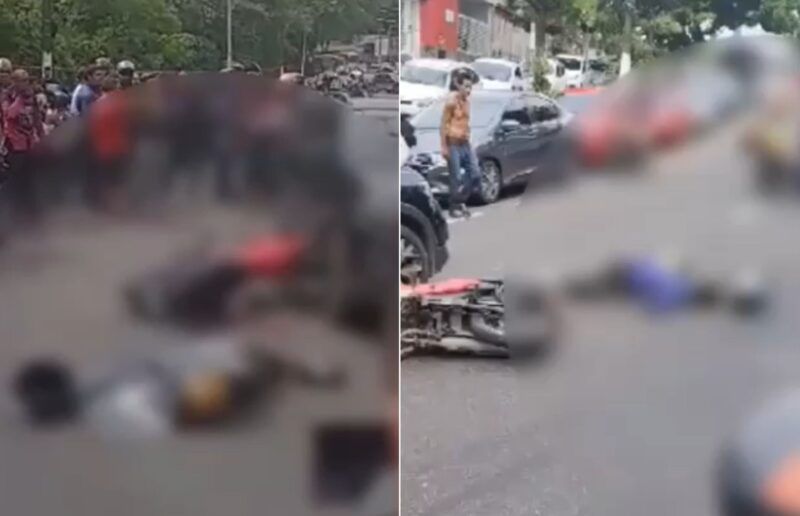 Motociclista morre ao ter cabeça esmagada por micro-ônibus em Manaus
