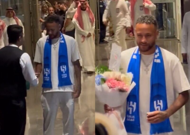 Em país islâmico, Neymar desembarca na Arábia Saudita usando crucifixo