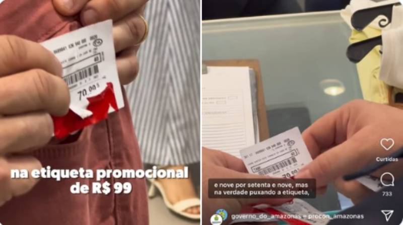 Em Manaus, consumidor descobre fraude em etiqueta de peça em promoção da Black Friday