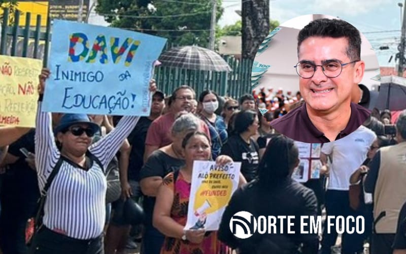 Professores fazem manifestação após Prefeitura de Manaus não pagar abono do Fundeb