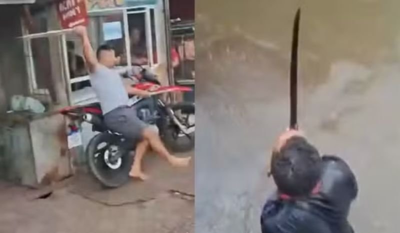 Briga com golpes de terçado e pedaços de madeira deixa três feridos