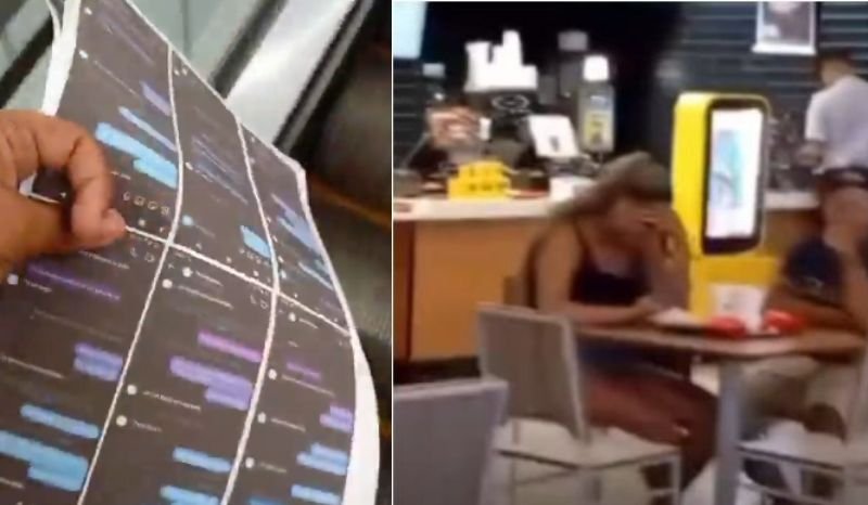 VÍDEO: com prints na mão, mulher flagra marido e amante: “Gostou de me trair?”