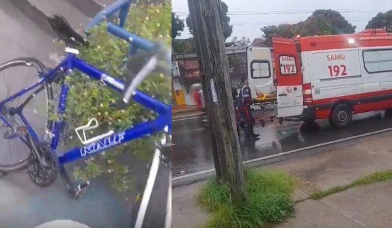 VÍDEOS: ciclista é atropelado na Avenida Grande Circular, em Manaus
