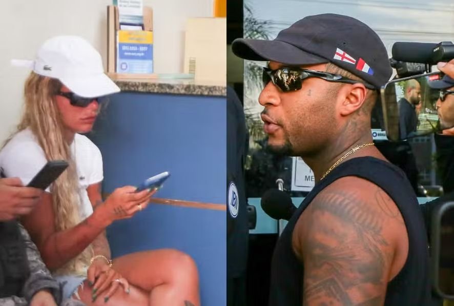 Noiva de Oruam e Orochi vão à delegacia onde rapper está detido; fãs levam cartazes