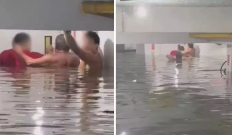 VÍDEO: idosa de 75 anos fica presa por três horas em elevador durante temporal