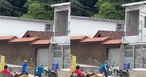 VÍDEO: Briga entre vizinhos no São Jorge, tem paulada, enxadada e revólver VÍDEO: Briga entre vizinhos no São Jorge, tem paulada, enxadada e revólver
