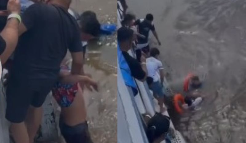 VÍDEO: homem bêbado se joga no meio do rio durante viagem a Parintins VÍDEO: homem bêbado se joga no meio do rio durante viagem a Parintins