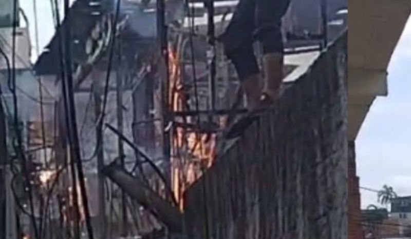 VÍDEO: incêndio atinge duas casas na Compensa em Manaus
