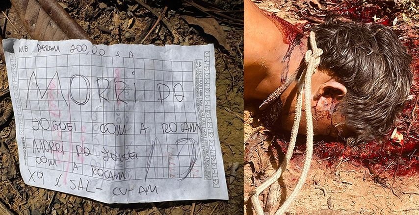 Amarrado e com bilhete do CV, homem é achado morto no Tarumã: “X9 é sal”