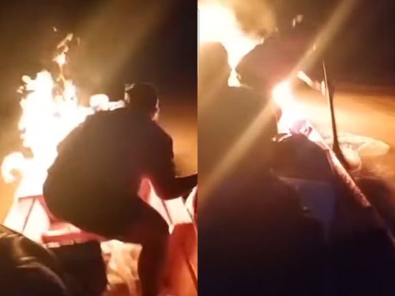 Motor de rabeta pega fogo e causa desespero em grupo de mulheres no interior do AM