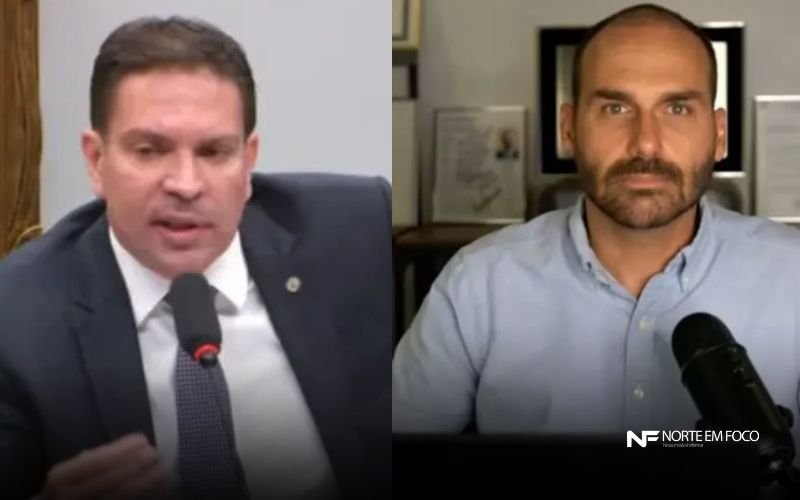 Ramagem e Eduardo Bolsonaro Foto: Reprodução/YouTube Câmara dos Deputados cassa mandatos de Eduardo Bolsonaro e Alexandre Ramagem