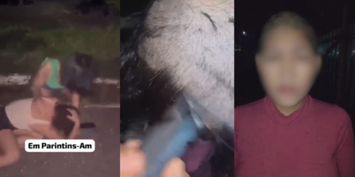 Registro da agressão e do pedido de desculpas - Foto: Reprodução Influenciadora tem cabelo raspado após agredir adolescente por acusação falsa de furto em Parintins