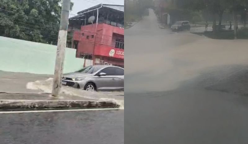 Temporal Intenso Alaga Ruas e Igarapés em Manaus; Defesa Civil Emite Alerta Severo de Deslizamento