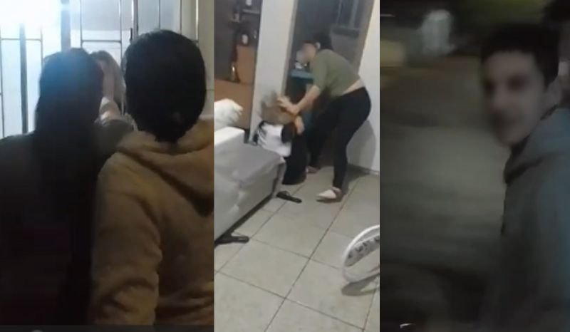 VÍDEO: mulheres invadem casa, flagram marido e espancam suposta amante a cinturão e chinelo