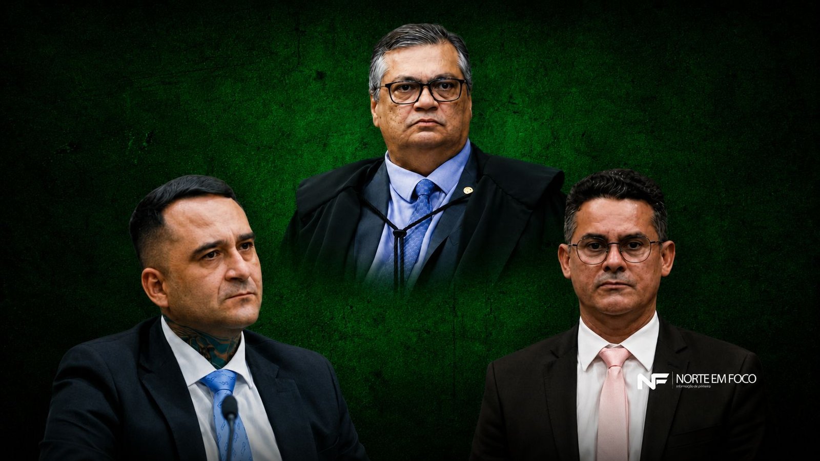 Salazar utilizou vídeos e postagens com o bordão “nunca será governador” ao se referir a David Almeida - Fotos: Canva STF: Flávio Dino decide manter remoção de vídeo de Salazar contra David Almeida