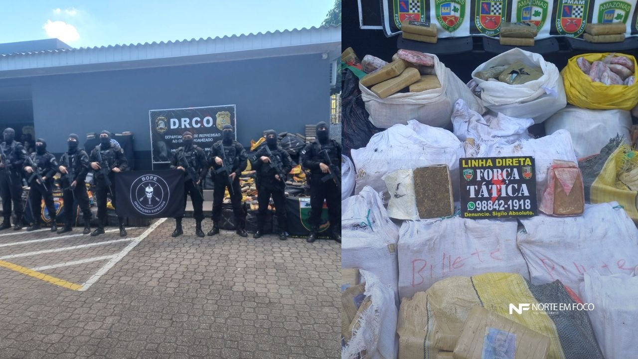 Quase cinco toneladas de drogas são apreendidas no Amazonas e causam prejuízo de mais de R$ 60 milhões ao crime organizado
