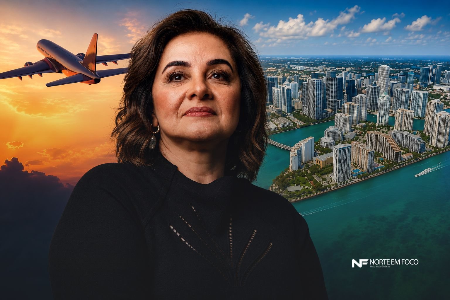 Pré-candidata ao governo do AM, Maria do Carmo Seffair, viaja a Miami em plena articulação eleitoral
