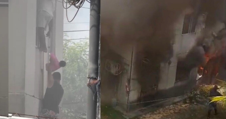 Fumaça e desespero: bebê salvo em saco plástico e mãe desacordada em incêndio que matou cachorro na Zona Norte
