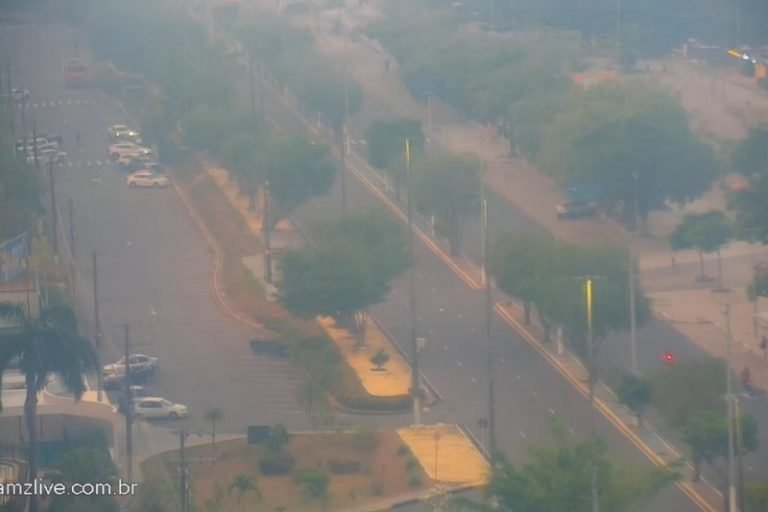 Fumaça volta a encobrir Manaus e Defesa Civil aponta queimadas em estados vizinhos