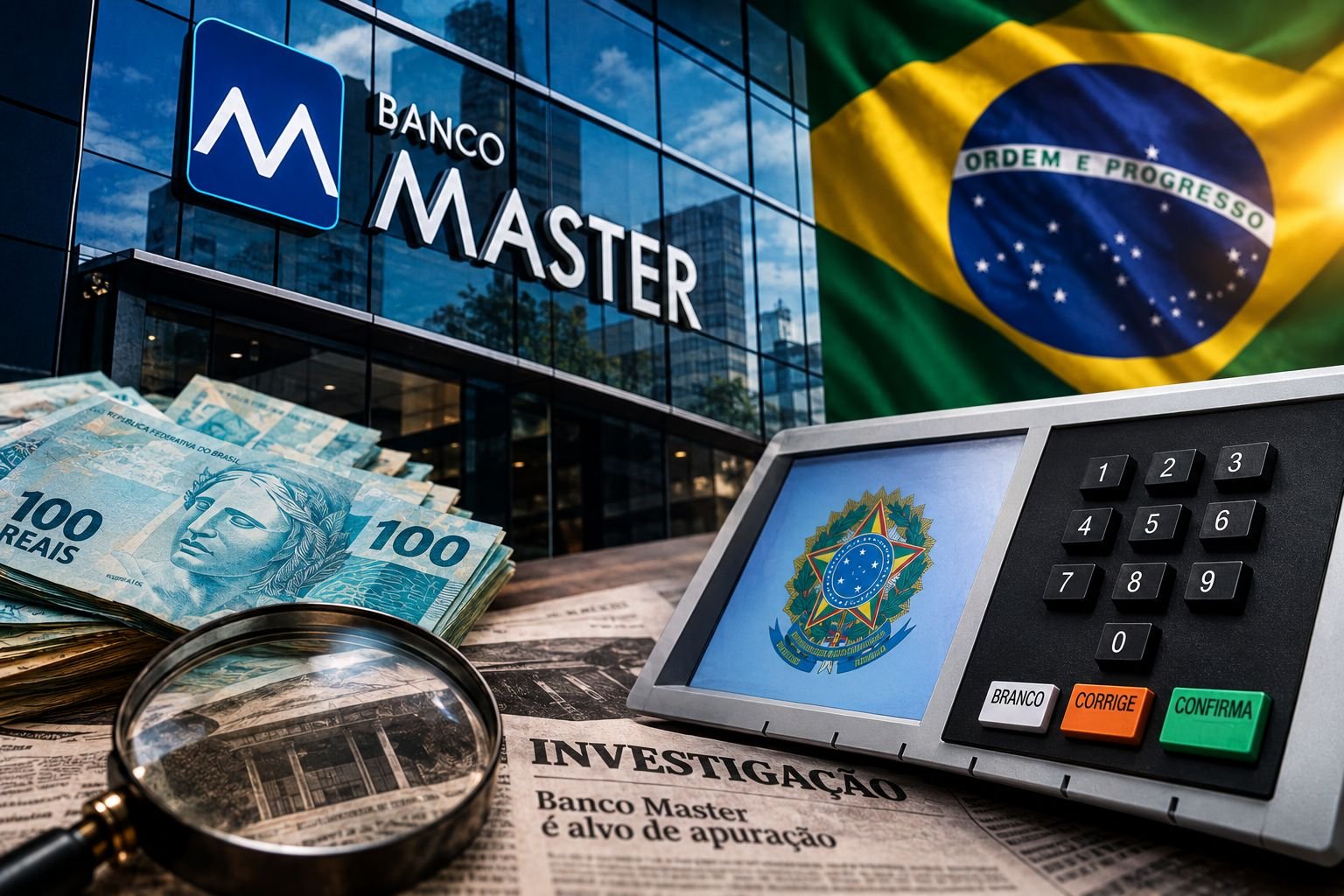 Foto: Canva, Chatgpt O Banco Master e o cenário eleitoral: indícios, investigações e disputa política