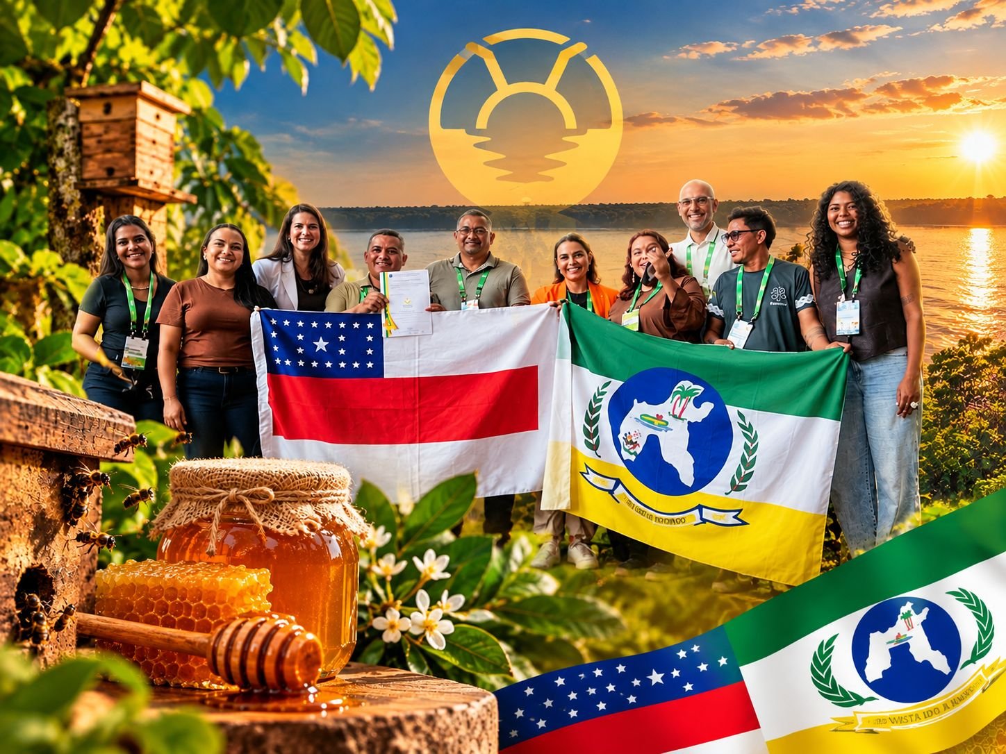 Indicação de Procedência reconhecida pelo Instituto Nacional da Propriedade Industrial fortalece a meliponicultura e amplia a valorização dos produtores do município - Foto: Canva, Chatgpt Boa Vista do Ramos celebra conquista histórica para o mel