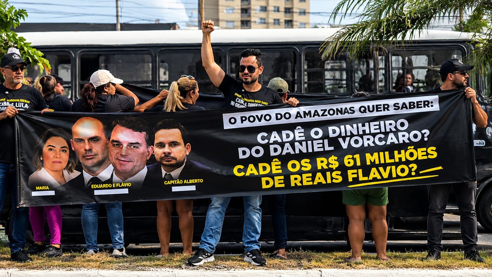 Em frente ao Dulcila, Delegado Tayah mobiliza militantes e faz críticas à visita de Flávio Bolsonaro ao Amazonas