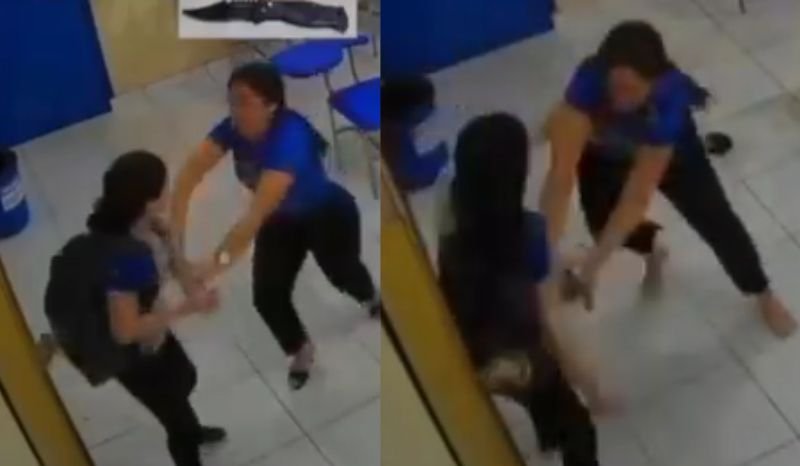 CENA FORTE: aluna esfaqueia professora pelas costas dentro de escola no Pará