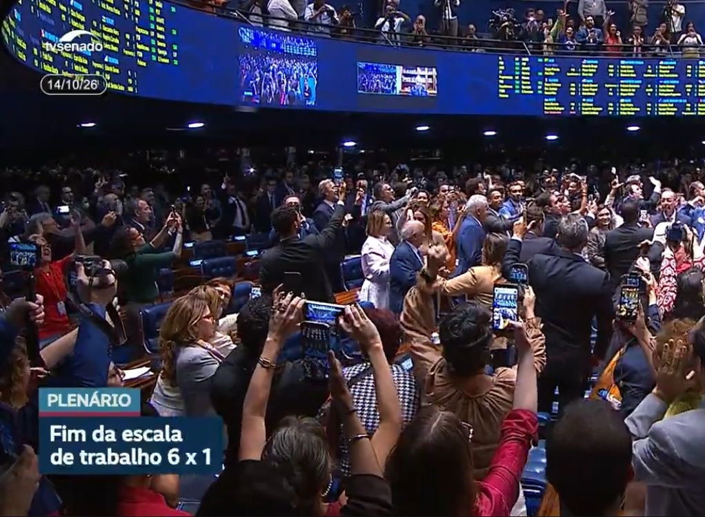 Senado aprova fim da escala 6×1 e redução da jornada de trabalho