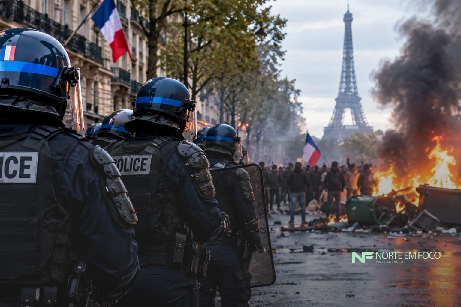 Foto: Canva, Chatgpt
França mobiliza militares para reforçar segurança durante protestos